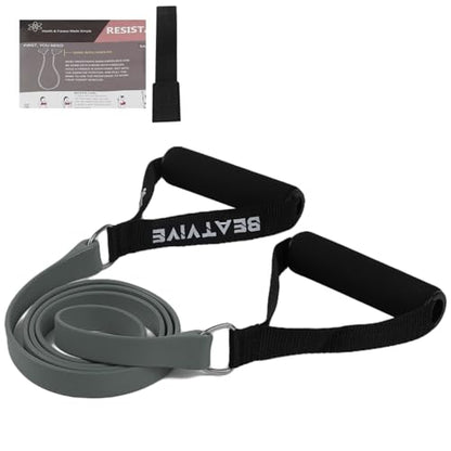 Exercise Bands with Handles, Resistance Bands with Handles, Ideal for Physical Therapy, Strength Training, Muscle Toning - Door Anchor and Starter Guide Included - color: Gray-X Heavy(40lbs)