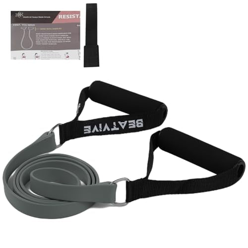 Exercise Bands with Handles, Resistance Bands with Handles, Ideal for Physical Therapy, Strength Training, Muscle Toning - Door Anchor and Starter Guide Included - color: Gray-X Heavy(40lbs)