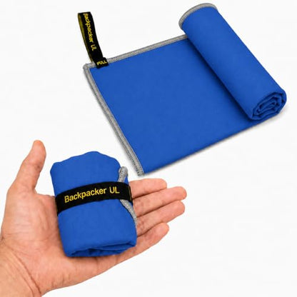 Backpacking Ultralight Quick Dry Microfiber Soft Fast Drying Hand and Face Towel Wash Cloth Camping Yoga Hiking Active Lifestyle Small (Blue, Small)