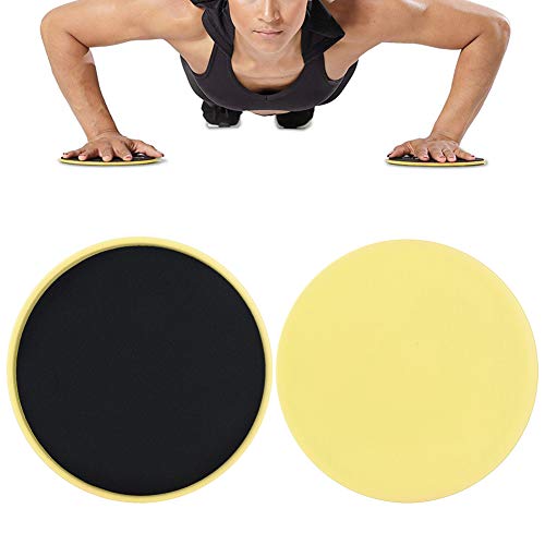 HERCHR Core Sliders for Working Out, 4PCS Dual Sided Exercise Gliding Discs Use on Carpet or Hardwood Floors, Fitness and Home Exercise Equipment - color: Yellow