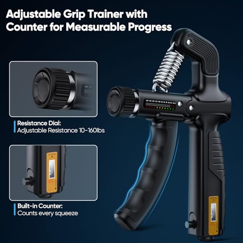 FitBeast Grip Strength Tester Set with Hand Strengthening Tools – Track Progress, Build Strength & Support Hand Recovery (3-in-1 Kit)