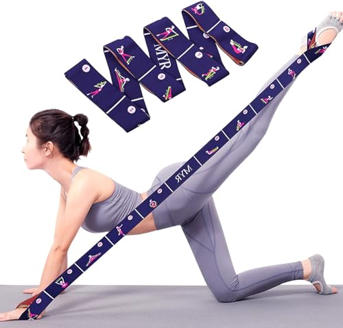 Stretching Strap with Loops, Improve Body Flexibility Elastic Yoga Stretching Strap Backbend Assist Trainer Leg Stretch Strap Home Gym Equipment for Pilates Splits Ballet Dance Gymnastics Rehab