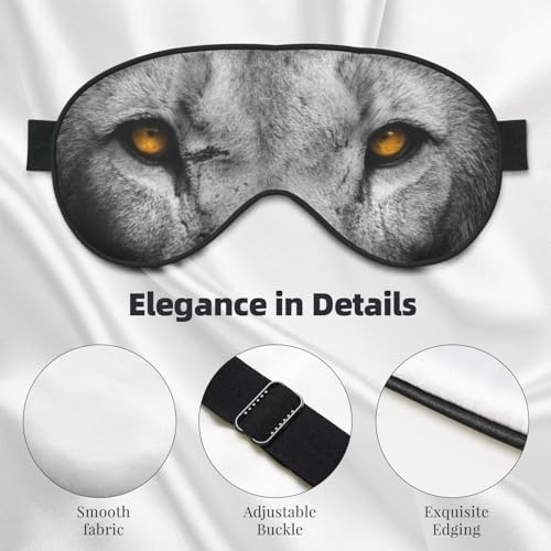 Golden Eyes Lion Face Sleep Mask Eye Mask with Adjustable Strap Eye Sleep Shade Cover Blocks Light for Women Men Airplane Travel Nap - color: Golden Eyes Lion Face
