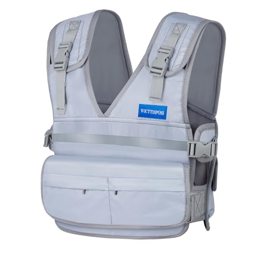 Adjustable Washable Weighted Vest for Women Men, Flexible Cushioning & 4-Layer Breathable Fabric, V-Neck for Walking, Running & Strength Training - color: Gray, size: 3.2-17.3 LBS