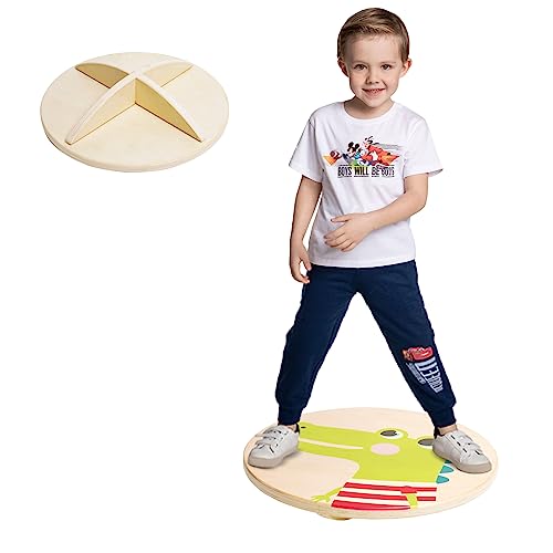 Wooden Balance Board With Crossed Base Balance Kids Rocking Seesaw Balance Board Sensory Training Rocking Board Balance Training Equipment Indoor Outdoor