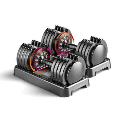 Adjustable Dumbbell Set of 2, 50/100/110lbs Free Weights Dumbbell Set - size: 50LBS Pair - A