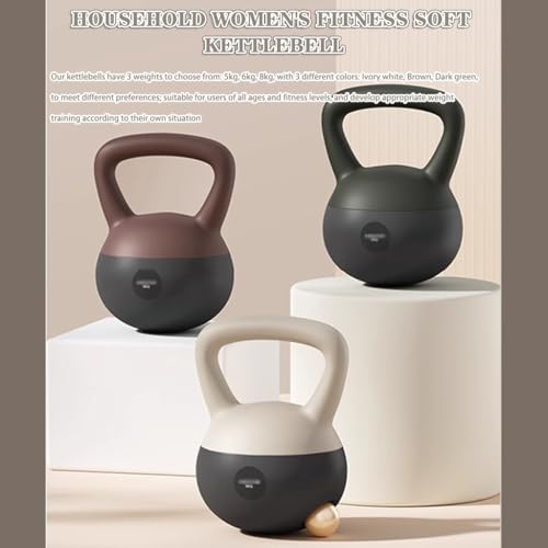 Kettlebell Weights Household Women's Fitness Soft Kettlebell, Men's Muscle Training Dumbbell, Does Not Damage The Floor Swing/Squat/Lift(Ivory white-5kg)