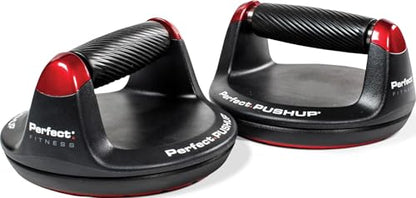 Perfect Pushup Elite - Rotating Handle Design with Steel Ball Bearings for Smooth, Effortless Handle Rotation - Ergonomic Grips, 8" Base & Textured, Non-Slip Bottom Treads - Supports up to 400lbs