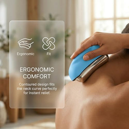 Cooling Massage Roller & Ice Ball - Cold Therapy Muscle Roller with Ergonomic Handle, 360 Easy-Glide Ice Massage for Myofascial Release, Post-Workout Recovery & Pain Relief (Blue) - color: Blue