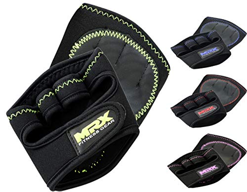 MRX Weight Lifting Gloves Grip Pads Gym Fitness Workout Training Grippy Glove Quick On Padded Palm - color: Black/Green, size: Small-Medium