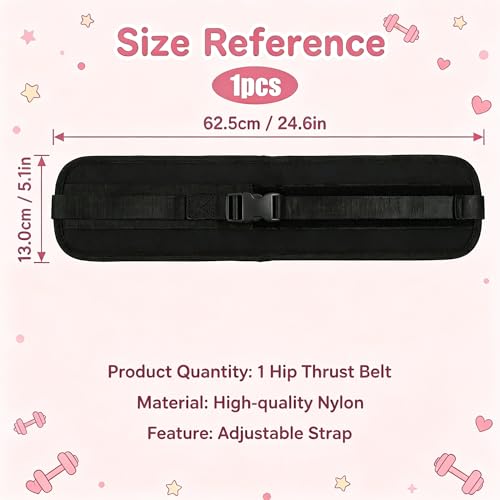 Hip Thrust Belt, Hip Thrust Belt for Dumbbells and Weights, Enhanced Support for Glute Bridge Exercises and Weighted Squat Training, Adjustable Strap Non-Slip Safety for Home Fitness Strength Sessions