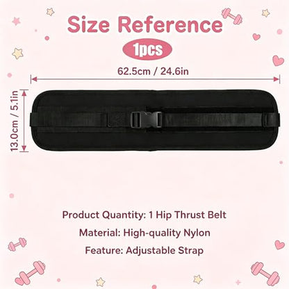 Hip Thrust Belt, Hip Thrust Belt for Dumbbells and Weights, Enhanced Support for Glute Bridge Exercises and Weighted Squat Training, Adjustable Strap Non-Slip Safety for Home Fitness Strength Sessions