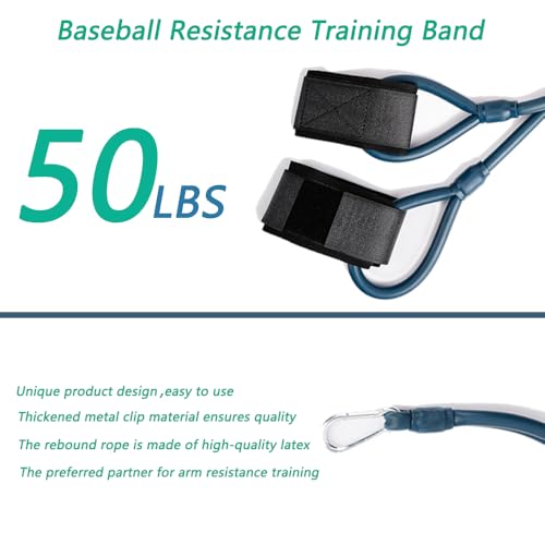 Baseball Resistance Training,Softball Pitcher Resistance Strap,Baseball Pitching Training with Baseball Training, Pitching and arm Training, Door Installation Anchor Strap.(Blue)