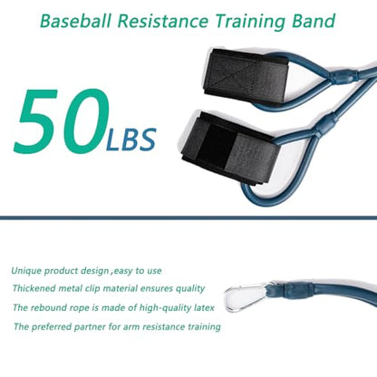 Baseball Resistance Training,Softball Pitcher Resistance Strap,Baseball Pitching Training with Baseball Training, Pitching and arm Training, Door Installation Anchor Strap.(Blue)