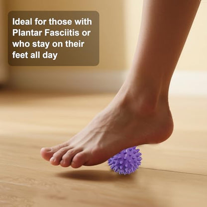 Spiky Massage Balls, 2PCS (Firm and Soft) - color: Softpink+hardpurple