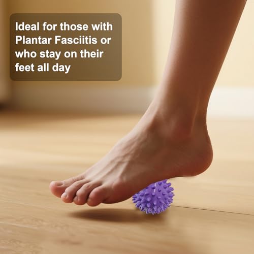 Spiky Massage Balls, 2PCS (Firm and Soft) - color: Softpink+hardpurple