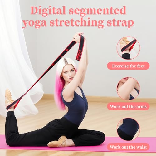 UncleS Elastic Tension Band Exercise Pull Rope Stretch Rope 8 Segment Pilates Stretching Band Female Resistance Training Equipment Fitness Exercise Resistance With Number - color: Red