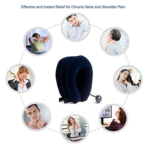 RUNZI Cervical Neck Traction Device Inflatable Neck Stretcher, Easy to Use for Chronic Neck and Shoulder Pain Relief Traction Spine Alignment, Neck Cervical Brace