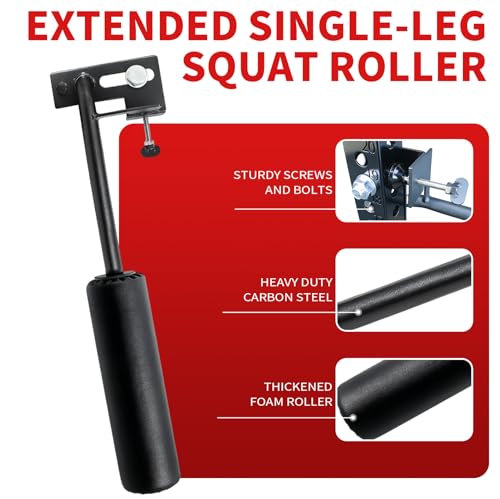 Nordic Leg Roller for Rack Mounted,Bulgarian Split Squat Accessories,Nordic Hamstring Curl Attachment,Home Gym Equipment for uprights ranging from 2" to 4" wide - size: 5/8″-16mm Hole