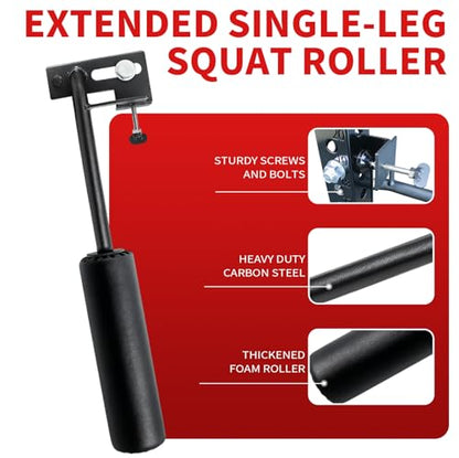 Nordic Leg Roller for Rack Mounted,Bulgarian Split Squat Accessories,Nordic Hamstring Curl Attachment,Home Gym Equipment for uprights ranging from 2" to 4" wide - size: 0.7″-18mm Hole