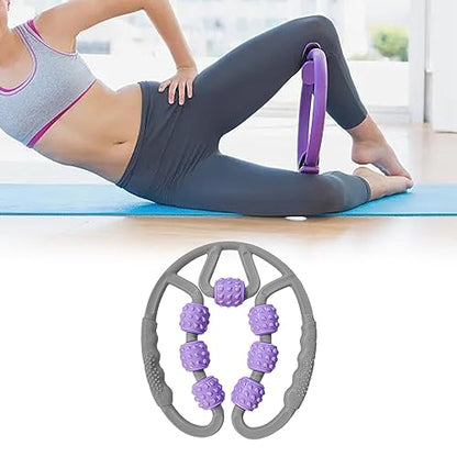 7 Wheel Massage Roller for Leg Recovery and Care, Gray Violet