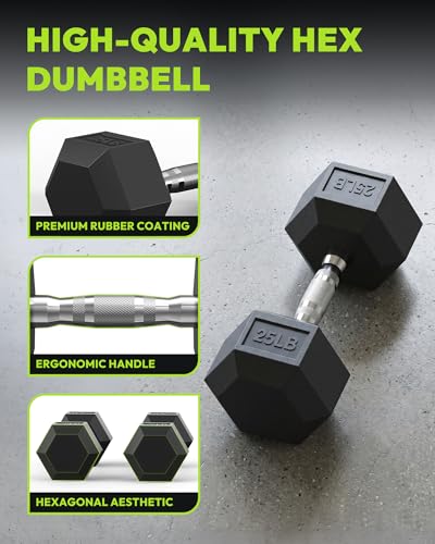 HANDBODE Dumbbell Set with Rack, Rubber Coated Fixed Dumbbells 360-790 lbs