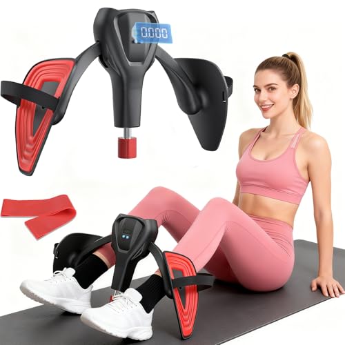 2026 Thigh Master LCD Display - Pelvic Floor Exercise Devices 10-100lb Adjustable Resistance Inner Thigh Exerciser with Leg Band & Poster - Thigh Trainer, Kegel Trainer, Pelvic Health for Women Men