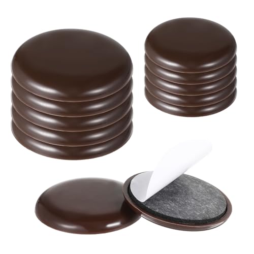 16pcs Furniture Sliders for Carpet 2 inches/1.2 inches Stick Furniture Sliders & Hardwood Floors Furnitures Moving Pads Self Adhesive Chair Gliders for Easy Moving on Carpet (Coffee)