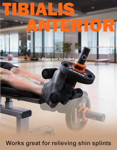 Tib Bar, Tibialis Trainer, Tibia Dorsi Calf Raise Machine, Knees Over Toes Equipment for Strengthening Calves/Shins/Ankles, Fits 1" or 2" Olympic Weight Plates