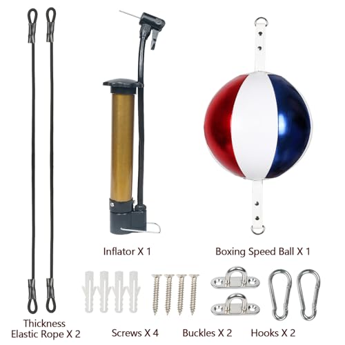InnoLife Double End Punching Ball Striking Punching Bag Kit, Speed Striking Reflex Kit with Bungee Cords Perfect for Reaction, Agility, and Hand Eye Coordination Training