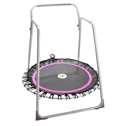 Denise Austin 44 in Fitness Trampoline with Handlebar, for Cardio Fitness | Rehab & Home Workouts for Seniors & Beginners; Balance; 44” Rebounder with Handlebar for Adults