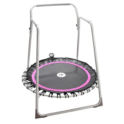 Denise Austin 44 in Fitness Trampoline with Handlebar, for Cardio Fitness | Rehab & Home Workouts for Seniors & Beginners; Balance; 44” Rebounder with Handlebar for Adults