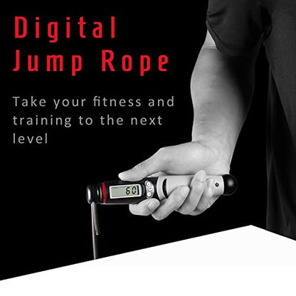 HBJWOV Jump Rope Digital Counter for Indoor/Outdoor Fitness Training Boxing Adjustable Calorie Skipping Rope Workout for Women,Men