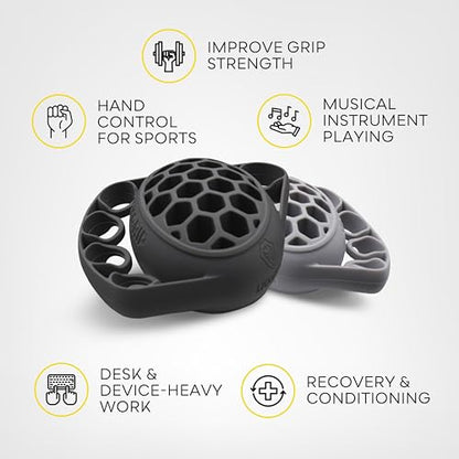 TEKGRIP Hand Grip Strengthener & Finger Exerciser, Dual-Action Grip and Extension Trainer with 3 Progressive Resistance Levels