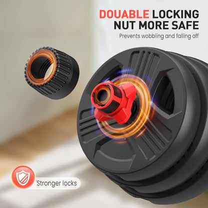 UKEEP Adjustable Dumbbells Set, 20/30/40/55/60/80lbs Free Weight Set with Connector, 2 or 3 in 1 Dumbbells Set Used as Barbell, Kettlebells, Fitness Exercises for Home Gym Suitable Men/Women - style: 80 lbs (40 lbs each)