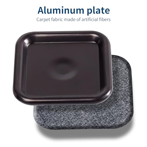 Ezprotekt 2.5" Square Carpet Bottom Furniture Caster Cups, 16 Pcs Reusable Furniture Coasters, Felt Furniture Sliders Pads to Protect Hardwood, Tile or Carpetd Floors from Scratches (Brown/Gray) - size: 2.5"(2-1/2")