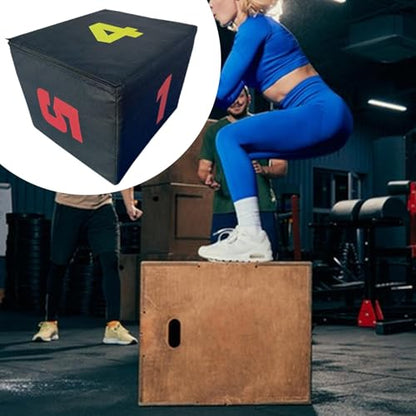 Plyometric Jump Box 3-in-1 Height Adjustable Training Box for Strength Exercise, 11.81x17.72x13.78 inch