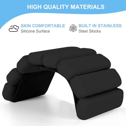 Wrist Weights Set of 2, Wearable Arm & Leg Weights for Women & Men, Adjustable Wrist Ankle Weights for Walking, Yoga, Swimming, Gym, 2lb - color: Black