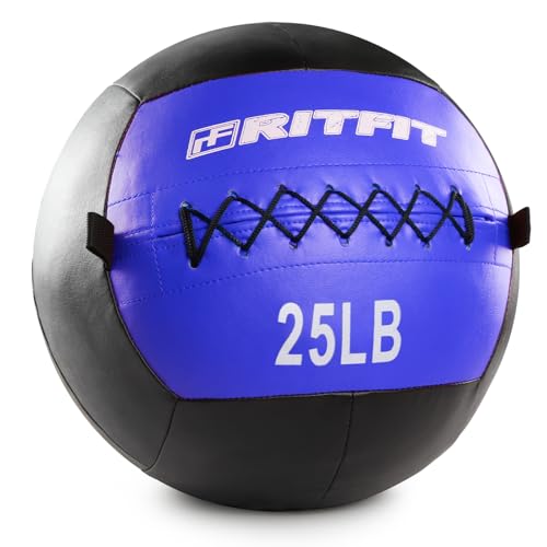 RitFit Soft Medicine Ball/Wall Ball for Strength and Conditioning Workouts, Core Training