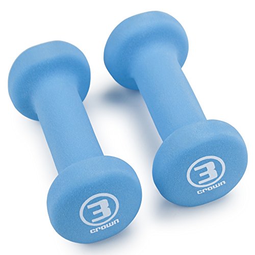 Crown Sporting Goods Neoprene Body Sculpting Hand Weights (1-Pair) - color: Cyan, size: 3-Pound
