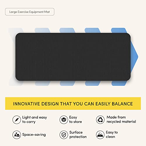 LifeSpan Fitness Exercise Large Black Equipment Mat for Under Treadmill, Rowing Machine, Elliptical, Fitness Equipment, Home Gym Floor Protection