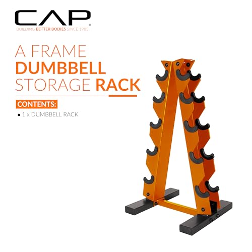 CAP A-Frame Hex Dumbbell Storage Rack, Orange, 150lb Capacity