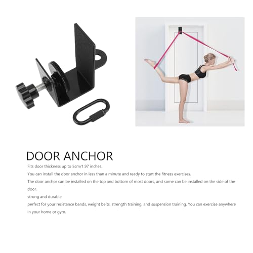 Heavy Duty Door Anchor Attachment for Exercise Bands Workout Door Mount Anchors for Body Weight Straps Home Gym Stainless Steel 462g 10x6cm