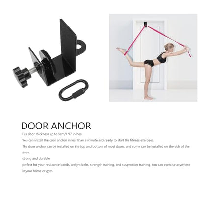 Heavy Duty Door Anchor Attachment for Exercise Bands Workout Door Mount Anchors for Body Weight Straps Home Gym Stainless Steel 462g 10x6cm