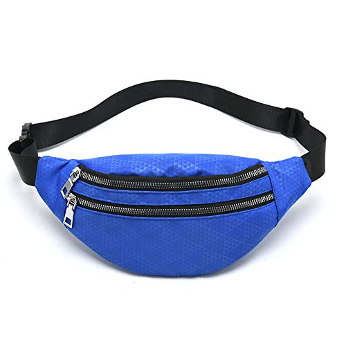 MOCE Waist Bag Fanny Pack for Men & Women Fashion Water Resistant Hip Bum Bag with Adjustable Belt for Travel Hiking Running Outdoor Sports.(Blue01) - color: Blue