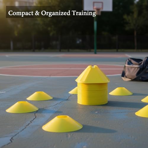 Stackable Sports Training Marker Cones, PE Plastic Agility Drill Markers for Soccer and Basketball Practice (1 PC)