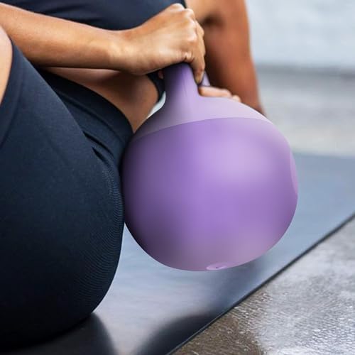 SogesPower Soft Kettlebells,Iron Sand Filled Weights Strength Training Kettlebells,Shock-Proof Weights and Wide-Grip Handle,Fitness Home Gym Soft Kettlebells for Women Men Children, Purple - color: 15LBS