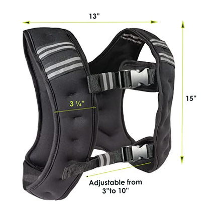 ProsourceFit Exercise Weighted Training Vest - Black - size: 8 lb