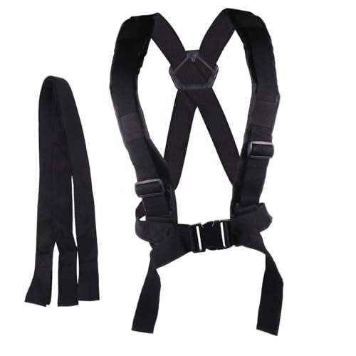 Sled Harness Tire Pulling Harness Fitness Workout Physical Training Resistance Rope Shoulder Strap for Running Sprinting (Black)