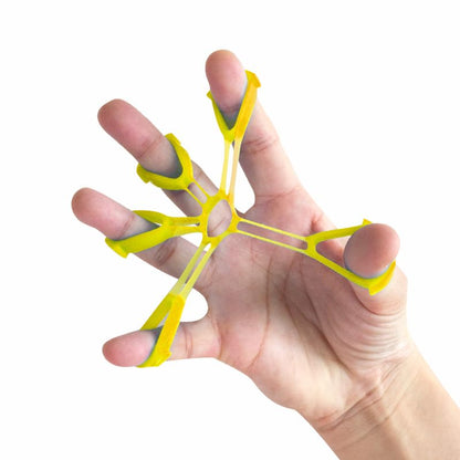 Hand Exerciser Ball and Finger Stretcher, Hand Grip Strengthener Trainer, Squeeze Balls, Wrist Pain Relief (Yellow)